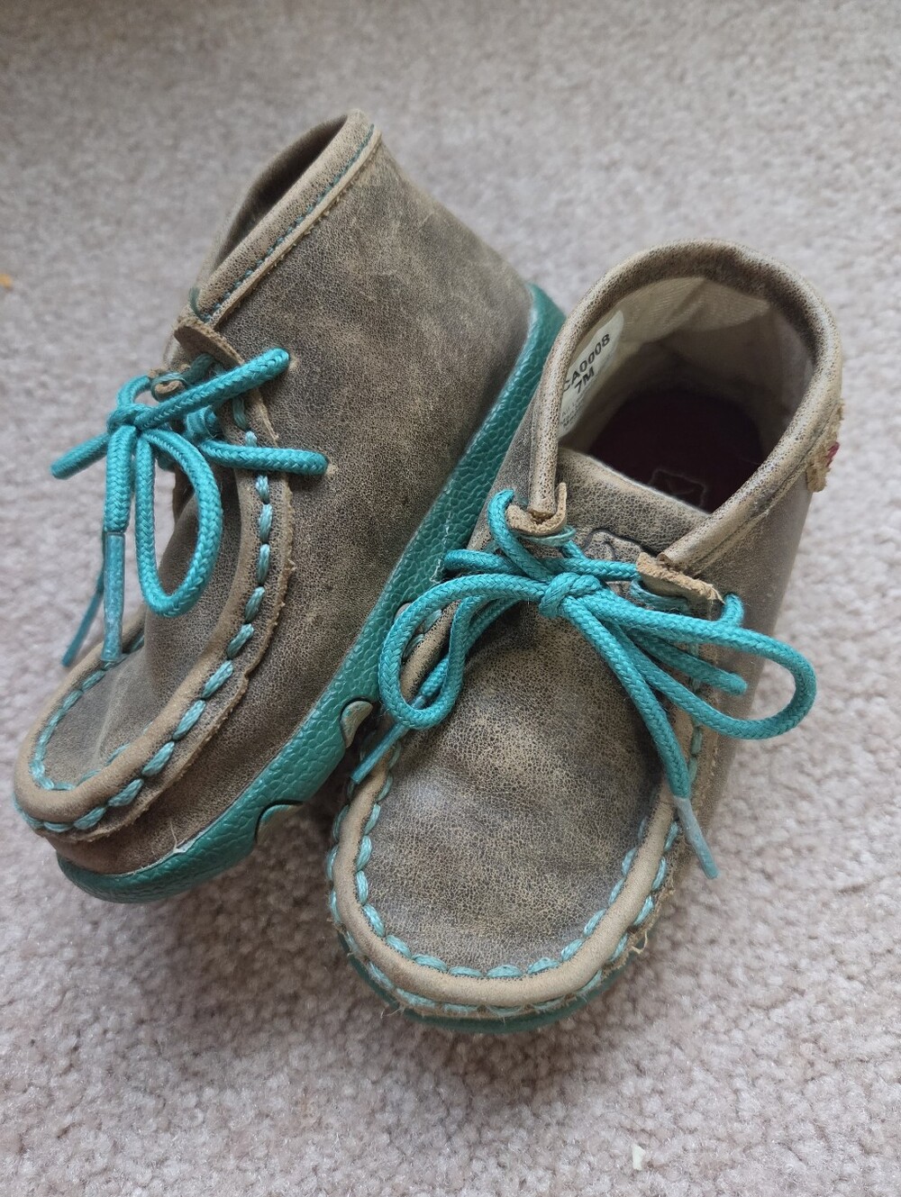 Twisted X Infant Chukka Driving Moc, Brown Turquoise 7M Western Cowboy